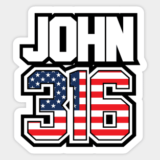 JOHN 3:16 Bible Verse America Sticker